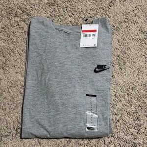 Nike Heather Gray Long Sleeve Tee with Black Logo, NWT